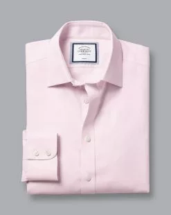 CHARLES TYRWHITT Non-Iron Royal Oxford Shirt - Light Pink 13 CHARLES TYRWHITT Non-Iron Royal Oxford Shirt - Light Pink -Charles Tyrwhitt Shop FON2438LPK FOLD SINGLE