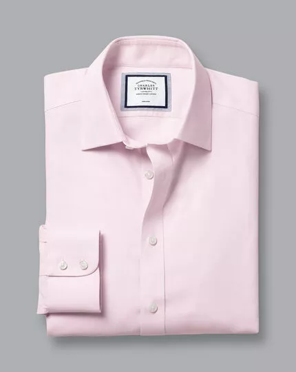 CHARLES TYRWHITT Non-Iron Royal Oxford Shirt - Light Pink 6 CHARLES TYRWHITT Non-Iron Royal Oxford Shirt - Light Pink - Image 4