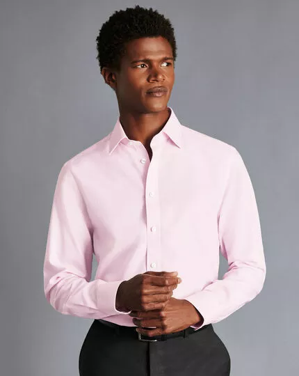 CHARLES TYRWHITT Non-Iron Royal Oxford Shirt - Light Pink 4 CHARLES TYRWHITT Non-Iron Royal Oxford Shirt - Light Pink - Image 2
