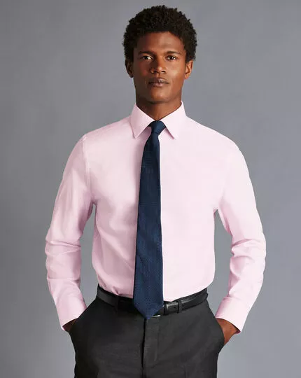 CHARLES TYRWHITT Non-Iron Royal Oxford Shirt - Light Pink 9 CHARLES TYRWHITT Non-Iron Royal Oxford Shirt - Light Pink - Image 7