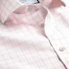 CHARLES TYRWHITT Spread Collar Non-Iron Henley Weave Check Shirt - Light Pink