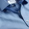 CHARLES TYRWHITT Spread Collar Non-Iron Henley Weave Shirt - Ocean B
