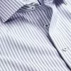 CHARLES TYRWHITT Spread Collar Non-Iron Henley Weave Stripe Shirt - Royal B -Charles Tyrwhitt Shop FON2482RYL COLLAR DETAIL