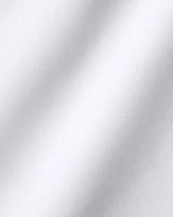CHARLES TYRWHITT Semi-Spread Collar Egyptian Cotton Poplin Shirt - Wh -Charles Tyrwhitt Shop FOR2245WHT FABRIC DETAIL
