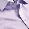 CHARLES TYRWHITT Semi-Spread Collar Egyptian Cotton Twill Small Grid Check Shirt - Violet P -Charles Tyrwhitt Shop FOR2295VLT COLLAR DETAIL