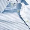 CHARLES TYRWHITT Semi-Spread Collar Egyptian Cotton Twill Stripe Shirt - Light B 1 CHARLES TYRWHITT Semi-Spread Collar Egyptian Cotton Twill Stripe Shirt - Light B -Charles Tyrwhitt Shop FOR2328LBU COLLAR DETAIL