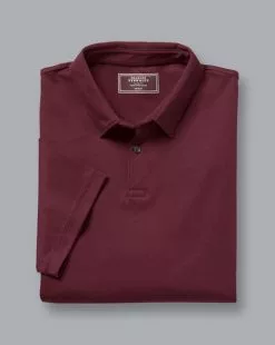 CHARLES TYRWHITT Smart Jersey Polo - Win 11 CHARLES TYRWHITT Smart Jersey Polo - Win -Charles Tyrwhitt Shop JEP0317WNE FOLD