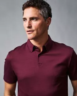 CHARLES TYRWHITT Smart Jersey Polo - Win 9 CHARLES TYRWHITT Smart Jersey Polo - Win -Charles Tyrwhitt Shop JEP0317WNE MODEL DETAIL