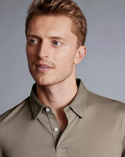 CHARLES TYRWHITT Smart Long Sleeve Jersey Polo - T 5 CHARLES TYRWHITT Smart Long Sleeve Jersey Polo - T - Image 3
