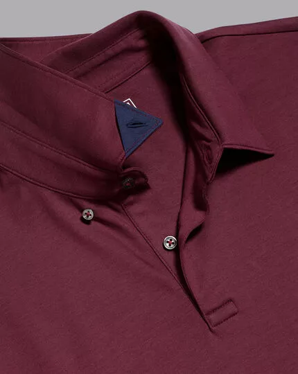 CHARLES TYRWHITT Smart Long Sleeve Jersey Polo - Win 3 CHARLES TYRWHITT Smart Long Sleeve Jersey Polo - Win