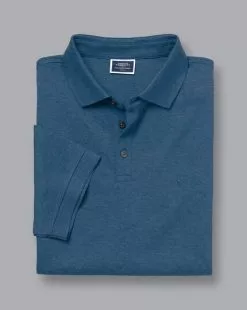 CHARLES TYRWHITT Tyrwhitt Pique Polo - Indigo M -Charles Tyrwhitt Shop JEP0340IDG FOLD
