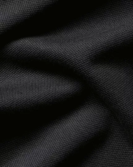 CHARLES TYRWHITT Tyrwhitt Long Sleeve Pique Polo - Black 7 CHARLES TYRWHITT Tyrwhitt Long Sleeve Pique Polo - Black - Image 5