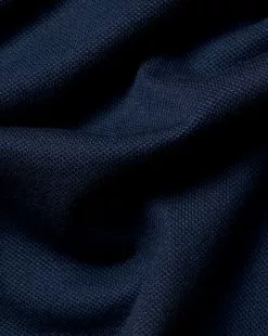 CHARLES TYRWHITT Tyrwhitt Long Sleeve Pique Polo - Navy -Charles Tyrwhitt Shop JEP0342NAV FABRIC DETAIL