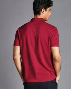 CHARLES TYRWHITT Tyrwhitt Pique Polo - R -Charles Tyrwhitt Shop JEP0360RED MODEL BACK