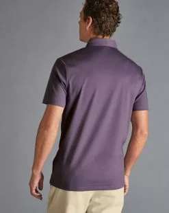 CHARLES TYRWHITT Smart Jersey Polo - Lavender P -Charles Tyrwhitt Shop JEP0374LVR MODEL BACK