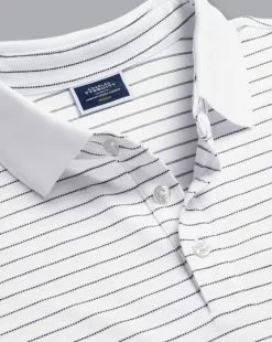 CHARLES TYRWHITT Tyrwhitt Pique Polo - White & Navy