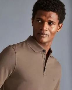 CHARLES TYRWHITT Tyrwhitt Pique Polo - Cam -Charles Tyrwhitt Shop JEP0384CAM MODEL DETAIL