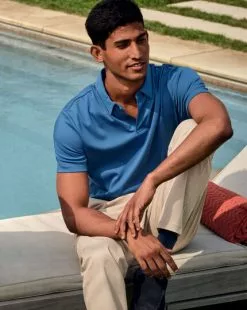 CHARLES TYRWHITT Smart Jersey Polo - Ocean B -Charles Tyrwhitt Shop JEP0385OCE l