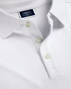 CHARLES TYRWHITT Tyrwhitt Long Sleeve Pique Polo - Wh