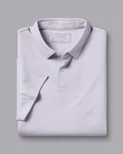 CHARLES TYRWHITT Combed Cotton Polo - Lilac P -Charles Tyrwhitt Shop JEP0390LLC FOLD SINGLE