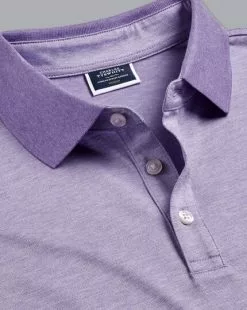 CHARLES TYRWHITT Birdseye Pique Polo - Mauve P