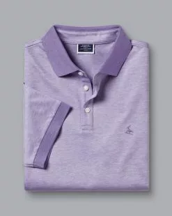 CHARLES TYRWHITT Birdseye Pique Polo - Mauve P -Charles Tyrwhitt Shop JEP0393MAU FOLDED