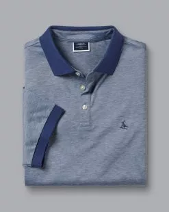 CHARLES TYRWHITT Birdseye Pique Polo - Royal B -Charles Tyrwhitt Shop JEP0393RYL FOLDED