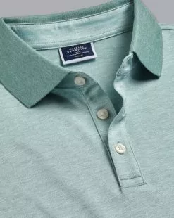 CHARLES TYRWHITT Birdseye Pique Polo - Teal Green