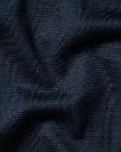 CHARLES TYRWHITT Tyrwhitt Cool Zip-Neck Polo - Dark Navy -Charles Tyrwhitt Shop JEP0395DNY FABRIC DETAIL