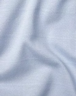 CHARLES TYRWHITT Tyrwhitt Cool Zip-Neck Polo - Light B -Charles Tyrwhitt Shop JEP0395LBU FABRIC DETAIL