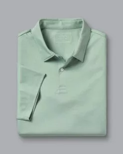CHARLES TYRWHITT Smart Jersey Polo - Spearmin -Charles Tyrwhitt Shop JEP0398SPM FOLD SINGLE
