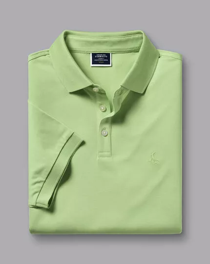 CHARLES TYRWHITT Tyrwhitt Pique Polo - Lime Green 6 CHARLES TYRWHITT Tyrwhitt Pique Polo - Lime Green - Image 4