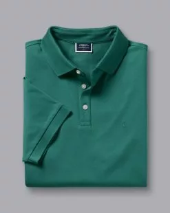 CHARLES TYRWHITT Tyrwhitt Pique Polo - Spearmin 10 CHARLES TYRWHITT Tyrwhitt Pique Polo - Spearmin -Charles Tyrwhitt Shop JEP0402SPM FOLD SINGLE