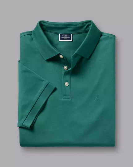 CHARLES TYRWHITT Tyrwhitt Pique Polo - Spearmin 6 CHARLES TYRWHITT Tyrwhitt Pique Polo - Spearmin - Image 4