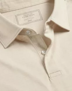 CHARLES TYRWHITT End-On-End Cotton Polo - Chalk