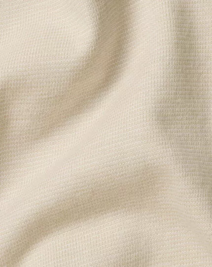 CHARLES TYRWHITT End-On-End Cotton Polo - Chalk 7 CHARLES TYRWHITT End-On-End Cotton Polo - Chalk - Image 5