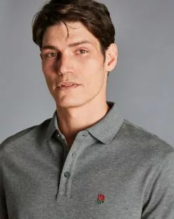 CHARLES TYRWHITT England Rugby Pique Polo - Grey M 11 CHARLES TYRWHITT England Rugby Pique Polo - Grey M -Charles Tyrwhitt Shop JEQ0002GRY MODEL DETAIL