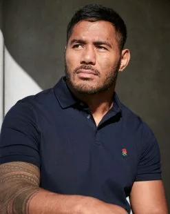 CHARLES TYRWHITT England Rugby Red Rose Pique Polo - Navy -Charles Tyrwhitt Shop JEQ0003NAV L