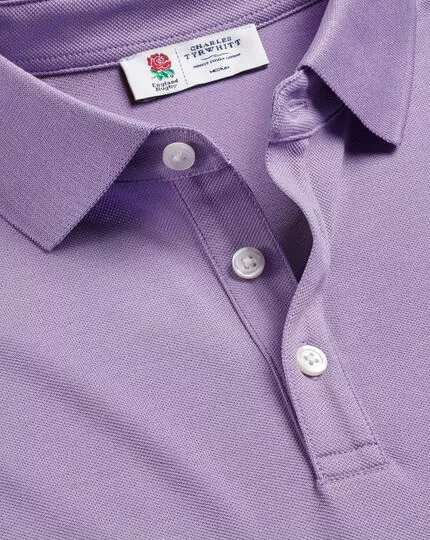 CHARLES TYRWHITT England Rugby Pique Polo - Lilac P 3 CHARLES TYRWHITT England Rugby Pique Polo - Lilac P