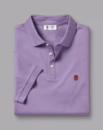 CHARLES TYRWHITT England Rugby Pique Polo - Lilac P 7 CHARLES TYRWHITT England Rugby Pique Polo - Lilac P - Image 5