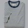 CHARLES TYRWHITT Smart Jersey Stripe Tyrwhitt T-Shirt - Navy & E -Charles Tyrwhitt Shop JET0006MNV FOLD