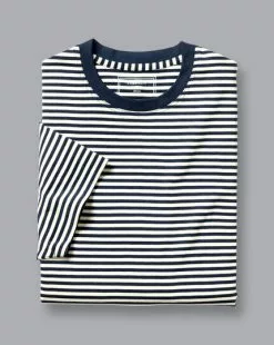 CHARLES TYRWHITT Smart Jersey Stripe Tyrwhitt T-Shirt - Navy & E