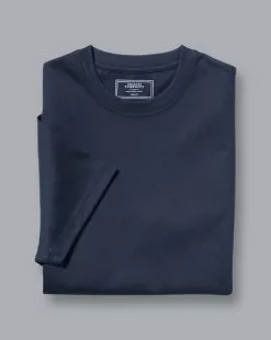 CHARLES TYRWHITT Cotton Tyrwhitt T-Shirt - Navy 10 CHARLES TYRWHITT Cotton Tyrwhitt T-Shirt - Navy -Charles Tyrwhitt Shop JET0006NAV FOLD