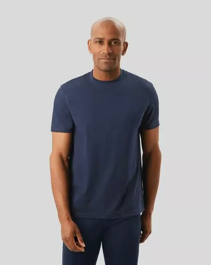 CHARLES TYRWHITT Cotton Tyrwhitt T-Shirt - Navy 4 CHARLES TYRWHITT Cotton Tyrwhitt T-Shirt - Navy - Image 2