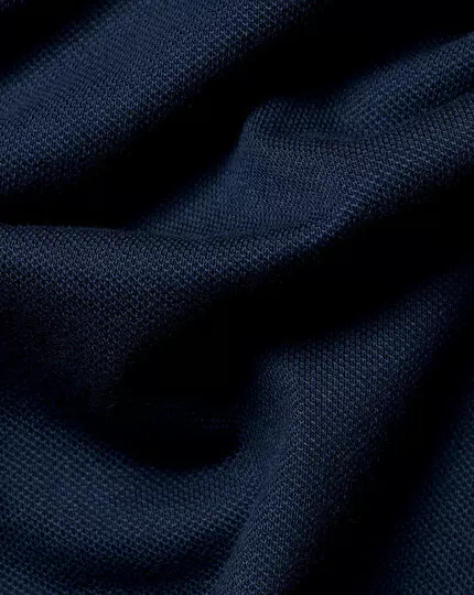 CHARLES TYRWHITT Pique Jersey Shirt - Navy 7 CHARLES TYRWHITT Pique Jersey Shirt - Navy - Image 5