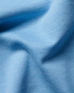 CHARLES TYRWHITT Pique Jersey Shirt - Sky -Charles Tyrwhitt Shop JEX0025SKY FABRIC DETAIL