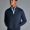 CHARLES TYRWHITT Navy Performance Funnel Neck Jack -Charles Tyrwhitt Shop JEX0028NAV MODEL FRONT