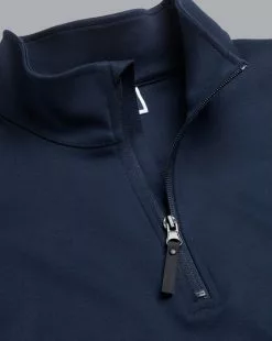 CHARLES TYRWHITT Performance Zip-Neck Sweater - Navy