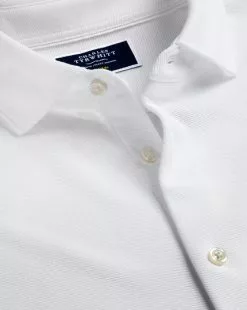 CHARLES TYRWHITT Twill Jersey Shirt - Wh