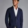 CHARLES TYRWHITT Merino Blazer - Navy -Charles Tyrwhitt Shop KNC0046NAV MODEL FRONT